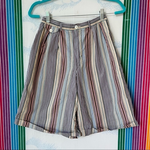 VINTAGE Ralph Lauren striped cotton shorts preppy classic basic waist 25 - Picture 1 of 11